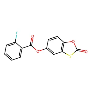 2-氧代-1,3-苯并噁硫醇-5-基2-氟苯甲酸酯 structure