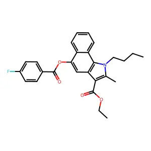 Ethyl 1-butyl-5-(4-fluorobenzoyl)oxy-2-methylbenzo[g]indole-3-carboxylate structure