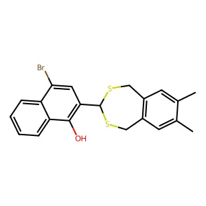 4-Bromo-2-(7,8-dimethyl-1,5-dihydro-2,4-benzodithiepin-3-yl)-1-naphthol structure