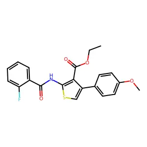 Ethyl 2-[(2-fluorobenzoyl)amino]-4-(4-methoxyphenyl)thiophene-3-carboxylate structure