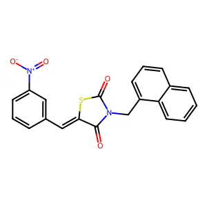 5-{3-Nitrobenzylidene}-3-(1-naphthylmethyl)-1,3-thiazolidine-2,4-dione structure