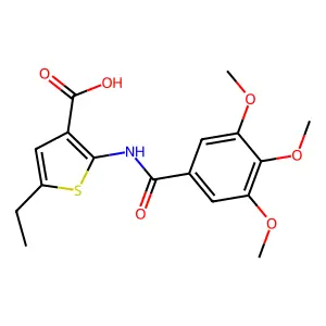 5-Ethyl-2-(3,4,5-trimethoxybenzamido)thiophene-3-carboxylic acid structure