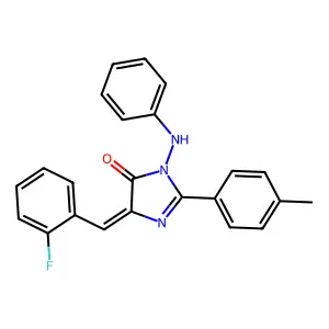 3-anilino-5-(2-fluorobenzylidene)-2-(4-methylphenyl)-3,5-dihydro-4H-imidazol-4-one structure
