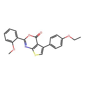 5-(4-ethoxyphenyl)-2-(2-methoxyphenyl)-4H-thieno[2,3-d][1,3]oxazin-4-one structure