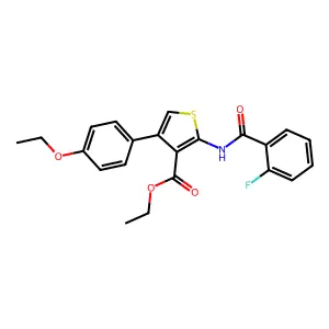 Ethyl 4-(4-ethoxyphenyl)-2-[(2-fluorobenzoyl)amino]thiophene-3-carboxylate structure