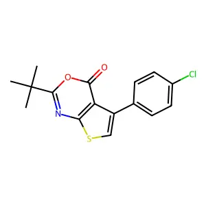 2-Tert-butyl-5-(4-chlorophenyl)thieno[2,3-d][1,3]oxazin-4-one structure