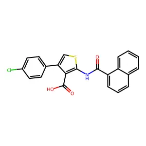 4-(4-Chlorophenyl)-2-(1-naphthoylamino)-3-thiophenecarboxylic acid structure