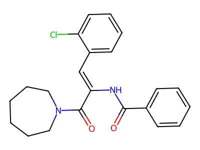 N-[(Z)-3-(azepan-1-yl)-1-(2-chlorophenyl)-3-oxoprop-1-en-2-yl]benzamide structure