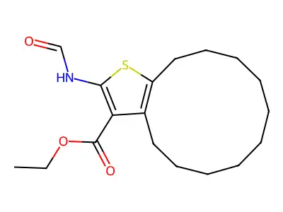 ethyl 2-(formylamino)-4,5,6,7,8,9,10,11,12,13-decahydrocyclododeca[b]thiophene-3-carboxylate structure