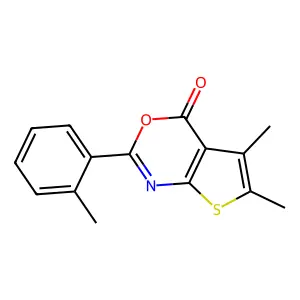 5,6-Dimethyl-2-(2-methylphenyl)thieno[2,3-d][1,3]oxazin-4-one structure