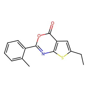 6-Ethyl-2-(2-methylphenyl)thiopheno[2,3-d]1,3-oxazin-4-one structure