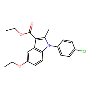 ethyl 1-(4-chlorophenyl)-5-ethoxy-2-methyl-1H-indole-3-carboxylate structure