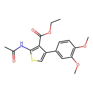 Ethyl 2-(acetylamino)-4-(3,4-dimethoxyphenyl)thiophene-3-carboxylate structure