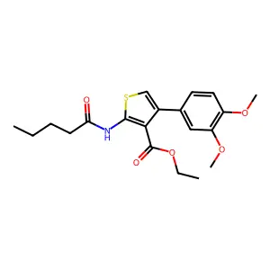 Ethyl 4-(3,4-dimethoxyphenyl)-2-(pentanoylamino)thiophene-3-carboxylate structure