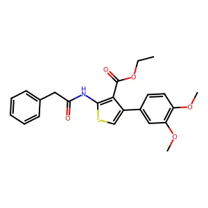 Ethyl 4-(3,4-dimethoxyphenyl)-2-[(2-phenylacetyl)amino]thiophene-3-carboxylate structure