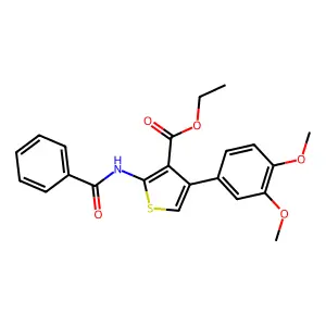 Ethyl 2-benzamido-4-(3,4-dimethoxyphenyl)thiophene-3-carboxylate structure