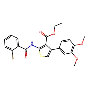 Ethyl 2-[(2-bromobenzoyl)amino]-4-(3,4-dimethoxyphenyl)-3-thiophenecarboxylate structure
