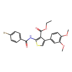 Ethyl 2-[(4-bromobenzoyl)amino]-4-(3,4-dimethoxyphenyl)thiophene-3-carboxylate structure