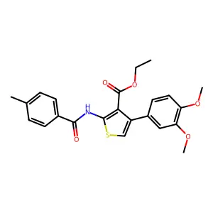 Ethyl 4-(3,4-dimethoxyphenyl)-2-[(4-methylbenzoyl)amino]thiophene-3-carboxylate structure