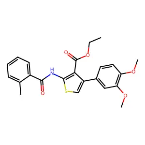 Ethyl 4-(3,4-dimethoxyphenyl)-2-[(2-methylbenzoyl)amino]thiophene-3-carboxylate structure