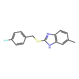 2-[(4-fluorophenyl)methylsulfanyl]-6-methyl-1H-benzimidazole structure