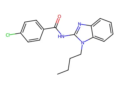 N-(1-butylbenzimidazol-2-yl)-4-chlorobenzamide structure