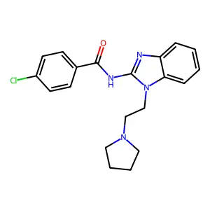 4-chloro-N-[1-(2-pyrrolidin-1-ylethyl)benzimidazol-2-yl]benzamide structure