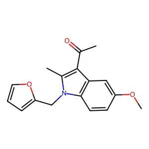 1-[1-(Furan-2-ylmethyl)-5-methoxy-2-methylindol-3-yl]ethanone structure