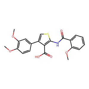 4-(3,4-Dimethoxyphenyl)-2-[(2-methoxybenzoyl)amino]thiophene-3-carboxylic acid structure