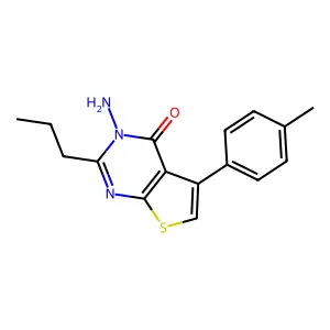 3-amino-5-(4-methylphenyl)-2-propylthieno[2,3-d]pyrimidin-4(3H)-one structure