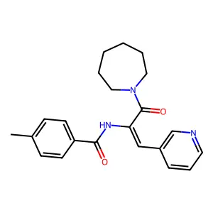N-[(E)-3-(azepan-1-yl)-3-oxo-1-pyridin-3-ylprop-1-en-2-yl]-4-methylbenzamide structure