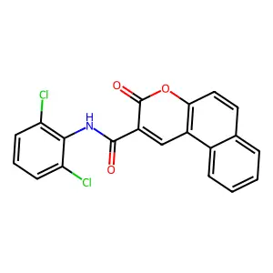 N-(2,6-dichlorophenyl)-3-oxo-3H-benzo[f]chromene-2-carboxamide structure