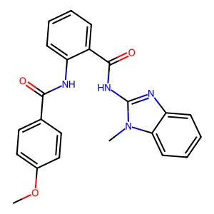 2-[(4-methoxybenzoyl)amino]-N-(1-methylbenzimidazol-2-yl)benzamide structure