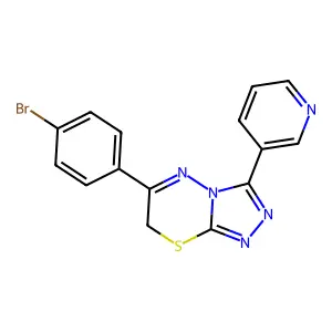 6-(4-bromophenyl)-3-pyridin-3-yl-7H-[1,2,4]triazolo[3,4-b][1,3,4]thiadiazine structure