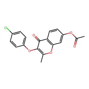3-(4-chlorophenoxy)-2-methyl-4-oxo-4H-chromen-7-yl acetate structure