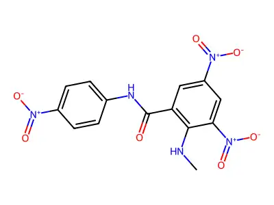 3,5-bisnitro-N-{4-nitrophenyl}-2-(methylamino)benzamide structure