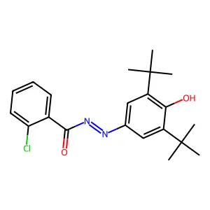 2-chloro-N'-(3,5-ditert-butyl-4-oxo-2,5-cyclohexadien-1-ylidene)benzohydrazide structure