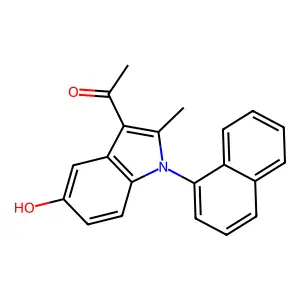 1-(5-Hydroxy-2-methyl-1-naphthalen-1-ylindol-3-yl)ethanone structure