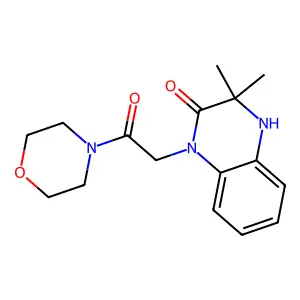 3,3-dimethyl-1-(2-morpholin-4-yl-2-oxoethyl)-4H-quinoxalin-2-one structure