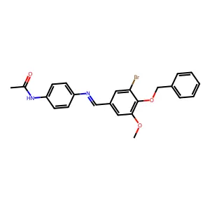 N-(4-{[4-(benzyloxy)-3-bromo-5-methoxybenzylidene]amino}phenyl)acetamide structure