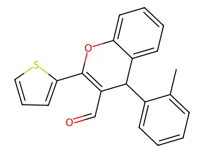 4-(2-methylphenyl)-2-(2-thienyl)-4H-chromene-3-carbaldehyde structure