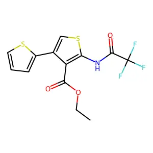 Ethyl 4-thiophen-2-yl-2-[(2,2,2-trifluoroacetyl)amino]thiophene-3-carboxylate structure