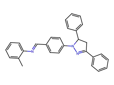 1-[4-(3,5-diphenyl-3,4-dihydropyrazol-2-yl)phenyl]-N-(2-methylphenyl)methanimine structure