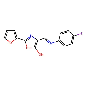 2-(2-furyl)-4-[(4-iodoanilino)methylene]-1,3-oxazol-5(4H)-one structure