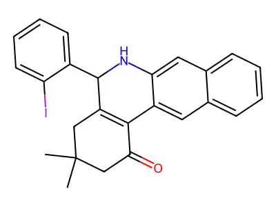 5-(2-iodophenyl)-3,3-dimethyl-3,4,5,6-tetrahydrobenzo[b]phenanthridin-1(2H)-one structure