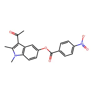 3-acetyl-1,2-dimethyl-1H-indol-5-yl 4-nitrobenzoate structure