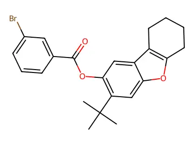 3-Tert-butyl-6,7,8,9-tetrahydrodibenzo[b,d]furan-2-yl 3-bromobenzoate structure