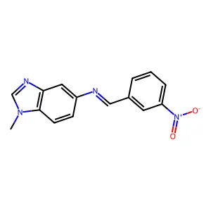 5-({3-nitrobenzylidene}amino)-1-methyl-1H-benzimidazole structure