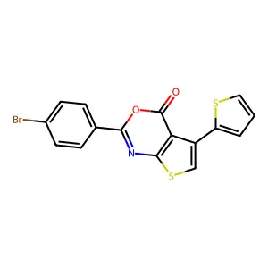 2-(4-bromophenyl)-5-(thiophen-2-yl)-4H-thieno[2,3-d][1,3]oxazin-4-one structure