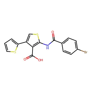 2-[(4-Bromobenzoyl)amino]-4-thiophen-2-ylthiophene-3-carboxylic acid structure